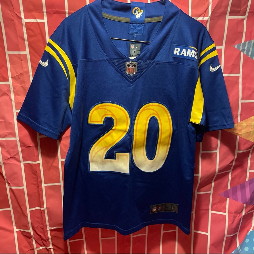 Kids NFL LA RAMS Jersey Jalen Ramsey size Large blue Football Short Sleeve